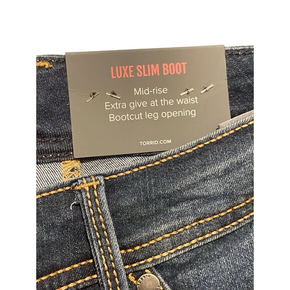 Torrid Woman's Super Stretch Jeans Luxe‎ Slim Boot Size 26S - Picture 9 of 10